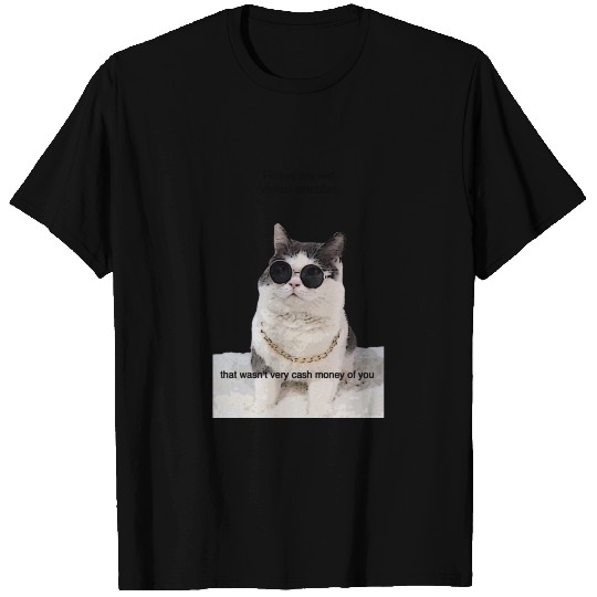 Cute Cat Internet Meme Cash Money Design T Shirts