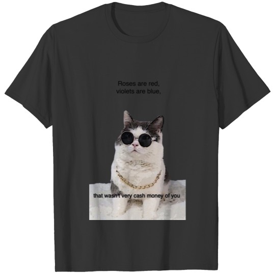 Cute Cat Internet Meme Cash Money Design T Shirts
