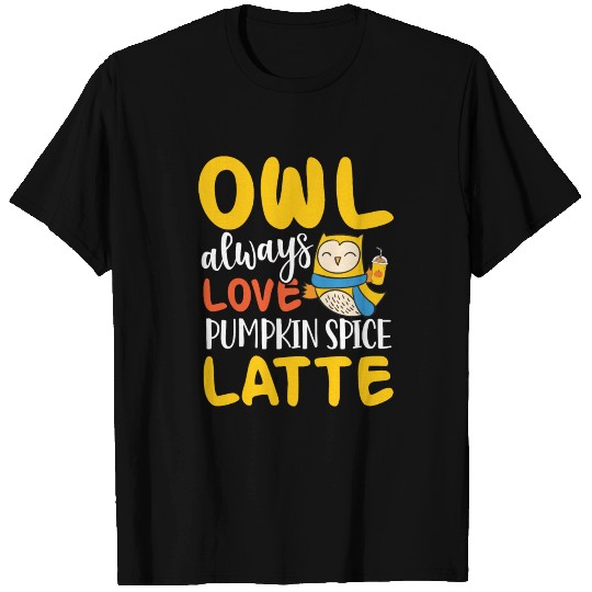 Owl love Pumpkin Spice Latte strigiformes bird fan T Shirts