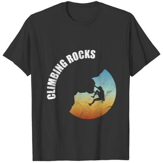 Bouldering Climbing Rocks Chalk Bag Sun Set T Shirts