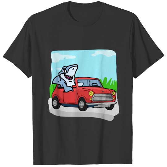 Shark and Travel Car T-shirt