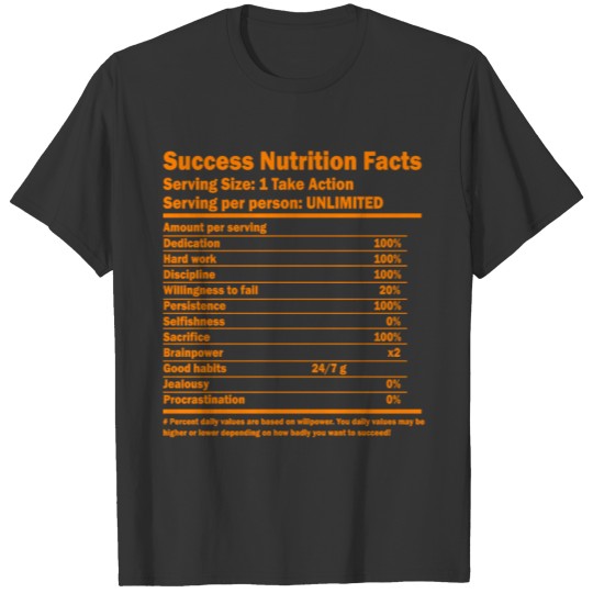 Success Nutrition Facts T-shirt