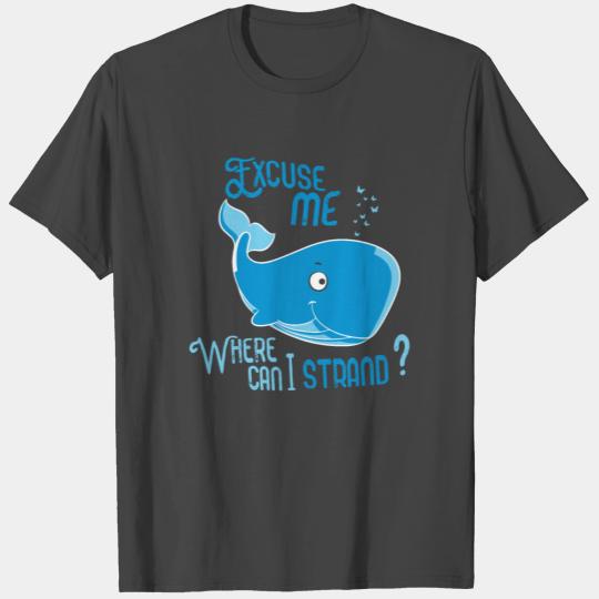 funny whale beaches at the beach T Shirts