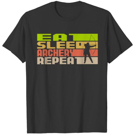 Archery Retro Style - Eat Sleep Repeat Vintage T-shirt
