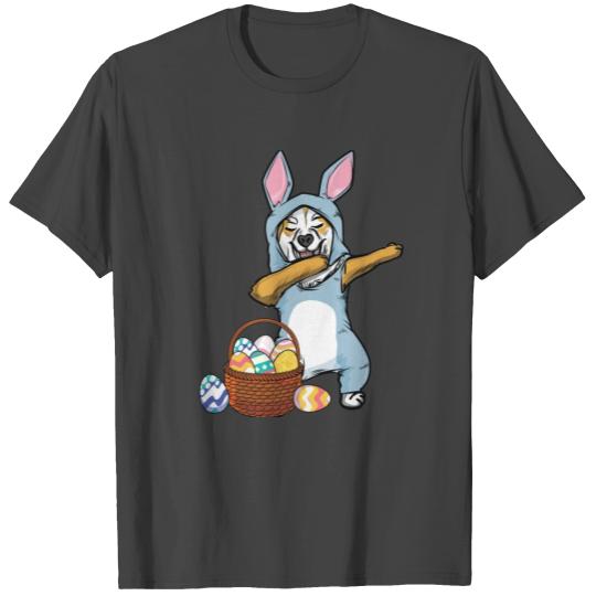 Dabbing Easter Bunny Welsh Corgi Boys Girls T Shirts