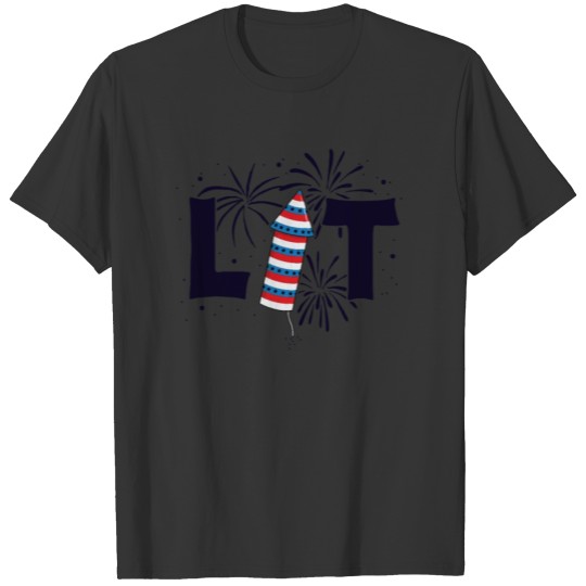 Lit 4th of July TShirt Kids Patriotic American T-shirt