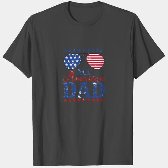 Mens 4th Of July All American Dad Sunglasses Match T Shirts