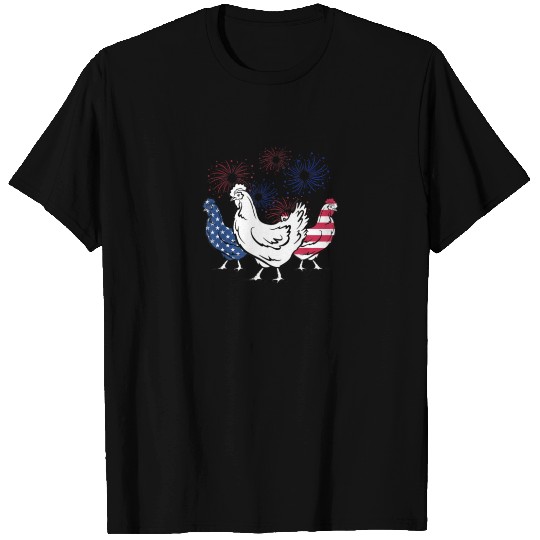 American Independence day chicken farmer firework T Shirts