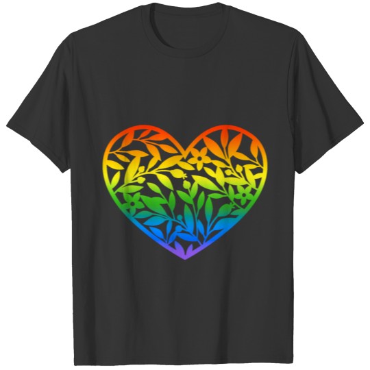 LGBT Love heart rainbow flag gift idea T-shirt