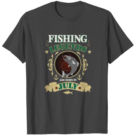 Men fishing legends are born in July T Shirts Gift