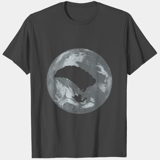 Cool Skydiver Silhouette Moon Skydiving Parachute T Shirts