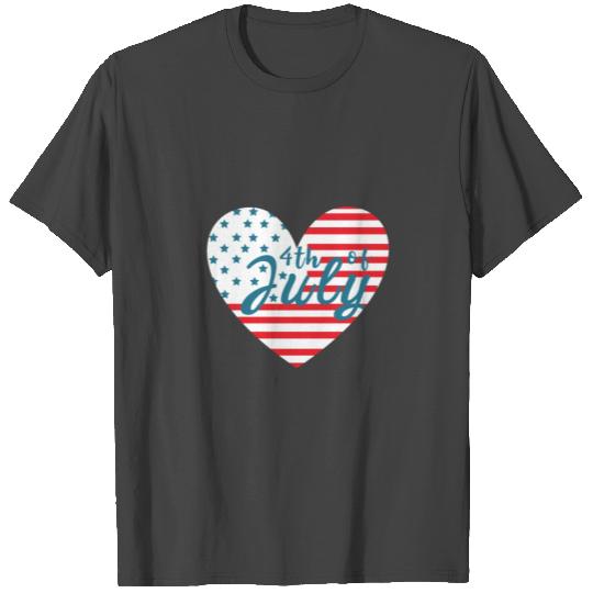 4th July Heart Independence Day Patriotic Gift T Shirts