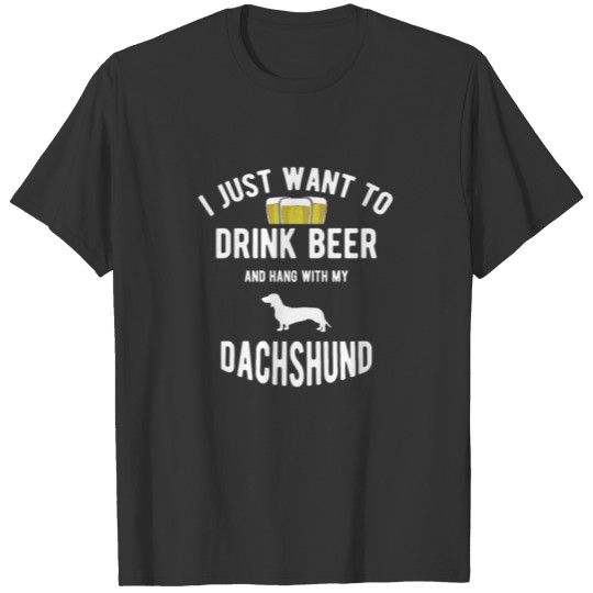 Dachshund Dog And Beer Lover Puppy Graphic T-shirt