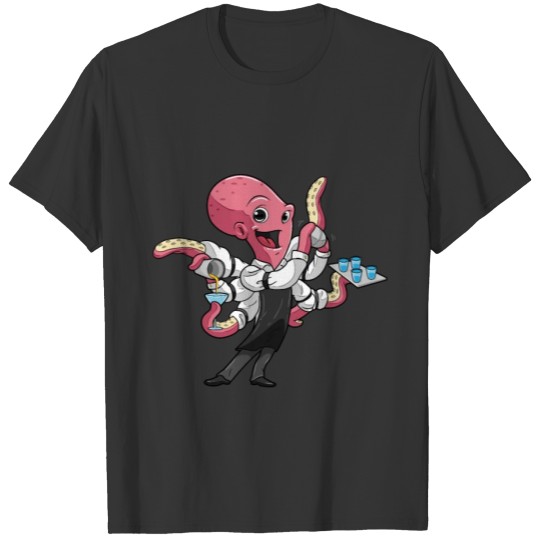 Bartender Barkeeper Octopus Squid Funny Gift T-shirt