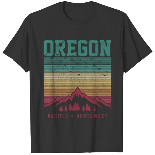Oregon - Vintage Retro Mountains Nature Outdoor T Shirts