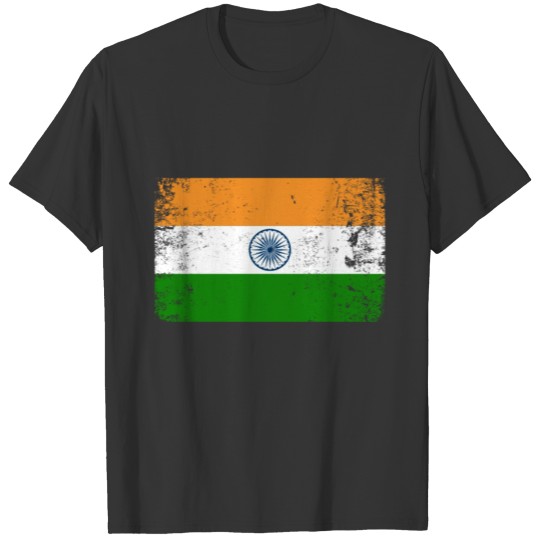 Distressed Vintage India Flag Gift T-shirt