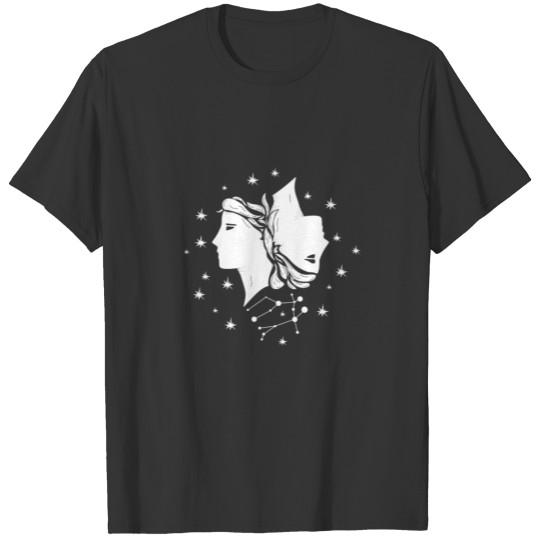 Gemini Zodiac Sign Astrology Universe Design T-shirt