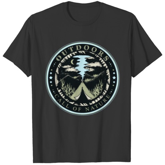 Outdoors call of nature vintage logo retro lable T Shirts