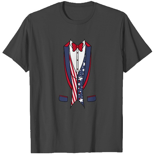 Tuxedo Suit Smoking USA America American Gift T Shirts