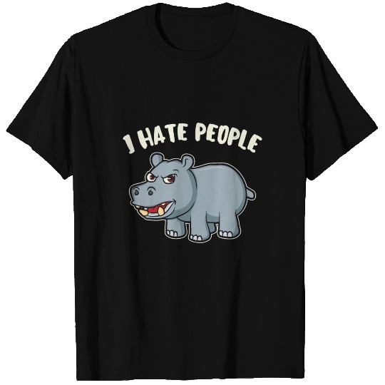 Funny I Hate People Hippo Hippopotamus hippo T Shirts