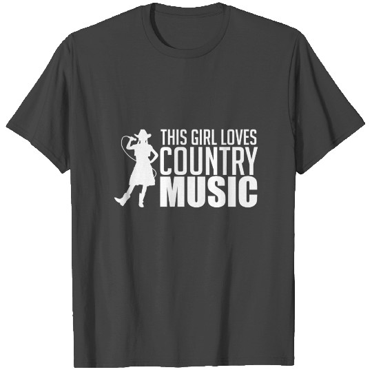 I Love Country Music Western Folk Girl Woman Gift T Shirts