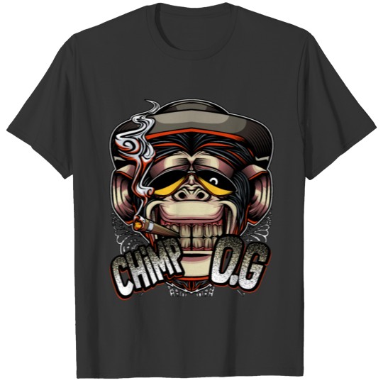 Cool Chimp O.G Sunglasses Cigar Bonobo Monkey Face T Shirts