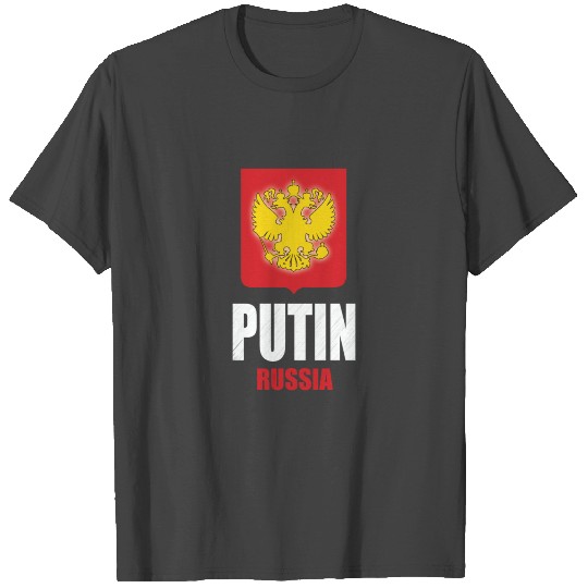 Putin Coat of Arms Eagle Russian Flag T Shirts