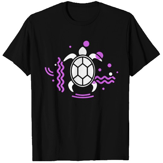 Turtle violet white T Shirts