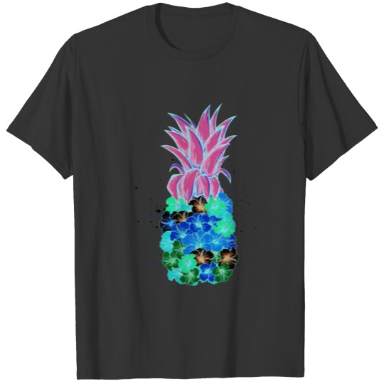 Pineapple flower holiday beach summer fun gift T-shirt