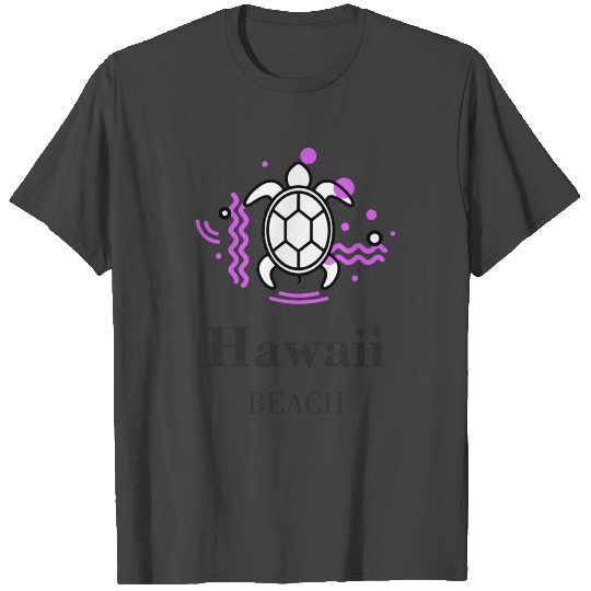 Hawaii Beach turtle violet T Shirts