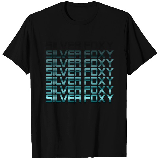 Silver Foxy repeat aqua T Shirts