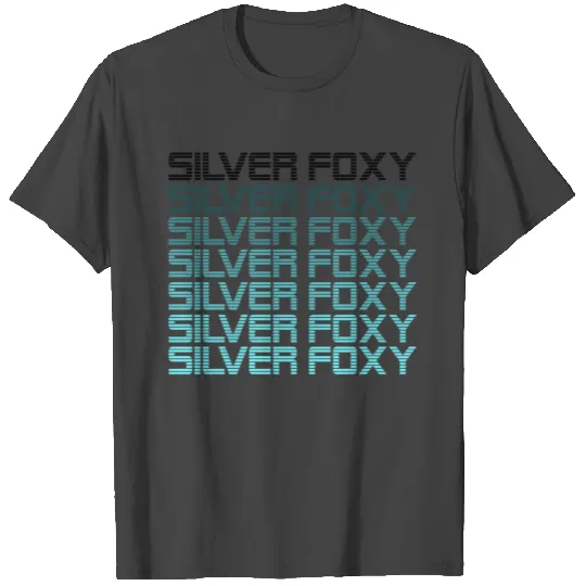 Silver Foxy repeat aqua T Shirts