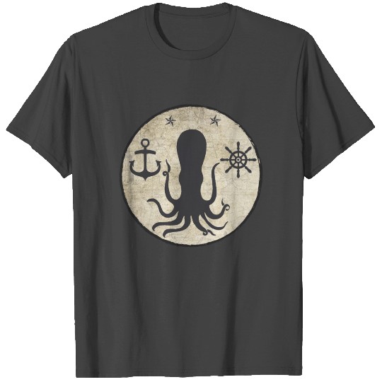 Pirate underwater treasure map octopus octopus sea T Shirts