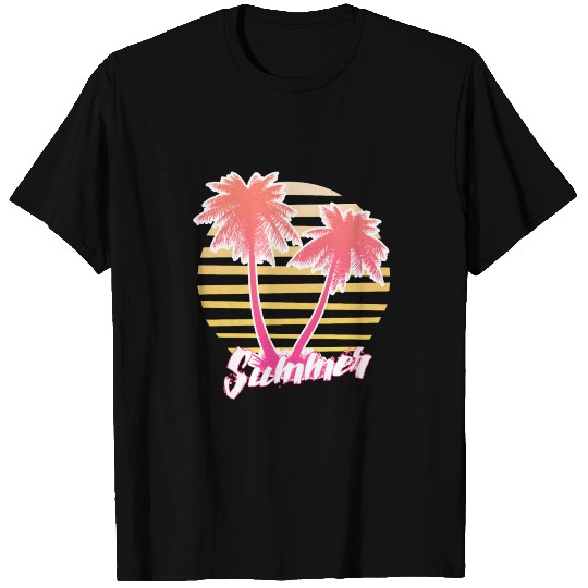 Summer Palm Trees Beach T Shirts