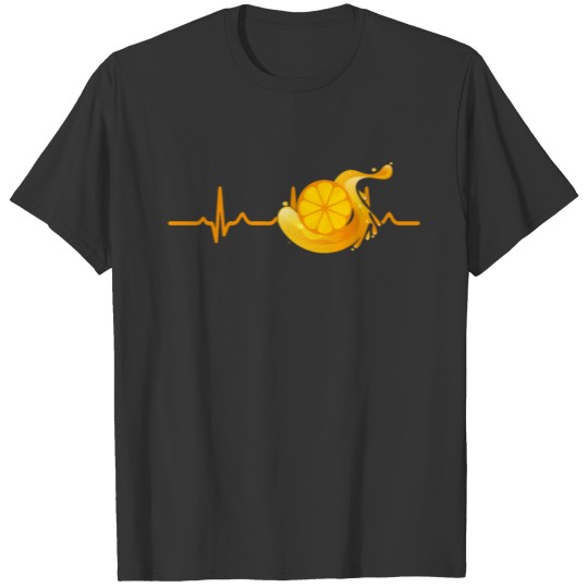 Heart Beat EKG Orange Juice T Shirts