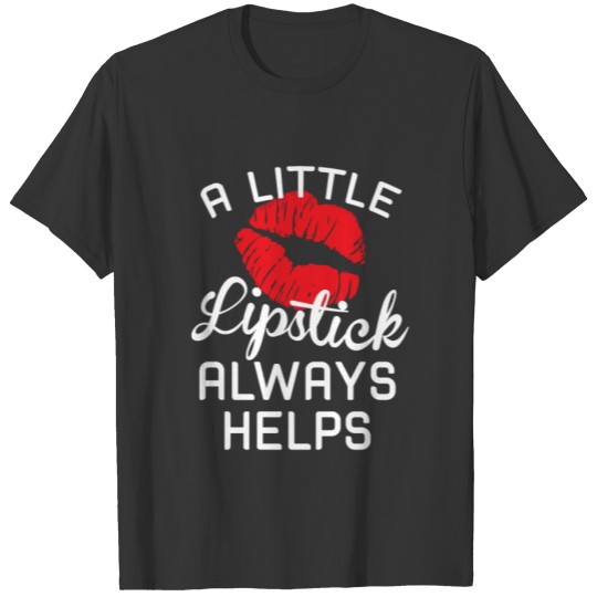 Womens Red Lips - Lipstick Kiss - Makeup T-shirt