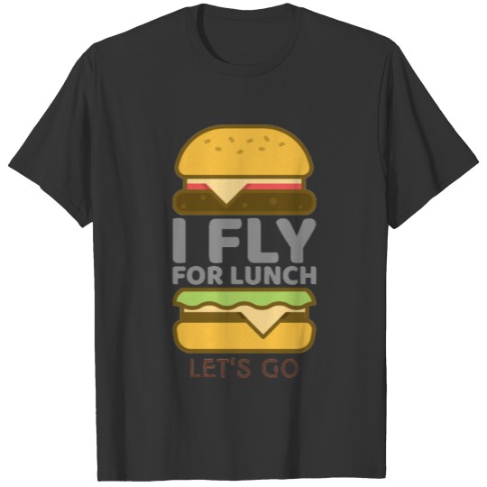 I Fly For Lunch Grey T-shirt