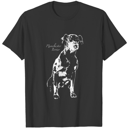 Manchester Terrier Cute Pets Dog Sitting Two Legs T Shirts