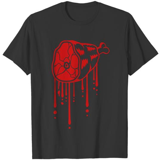 drop blood graffiti meat knuckle ham leg thigh FF Band T Shirts