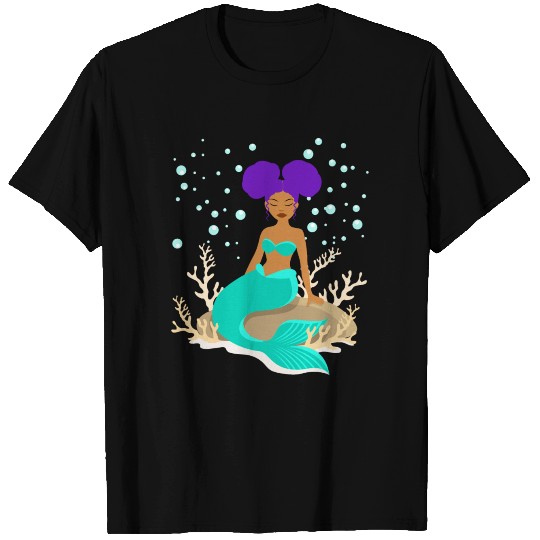 Black Beautiful Mermaid T Shirts