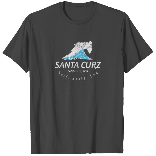 Santa Cruz California USA Wave Vintage Surf T Shirts