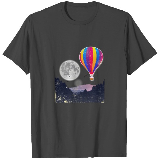 Hot Air Balloon Moon Sky Oxygen Events Party Gift T Shirts