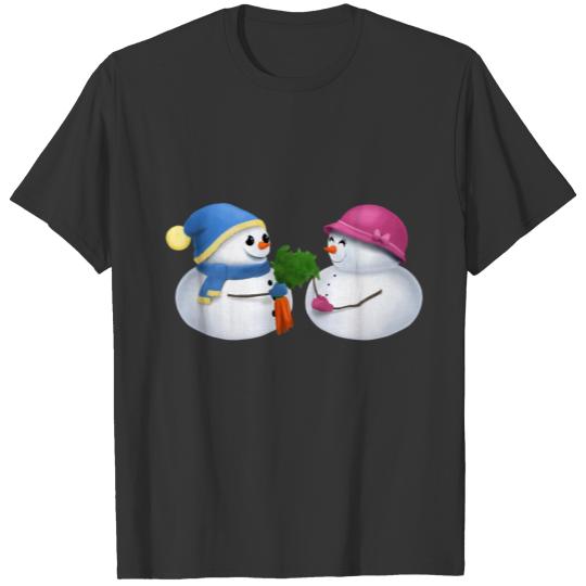 Snowman - Couple Pair T-shirt