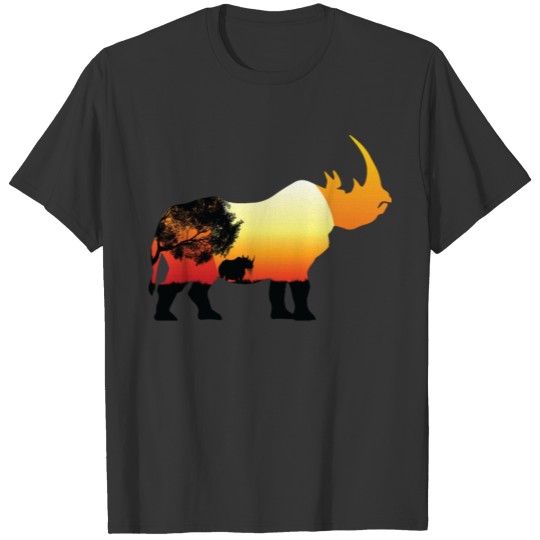 Rihno Animal Sun kids Gift Motive T Shirts