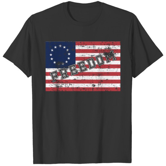Nice American Flag Shirt Theme Saying "Freedom" T-shirt