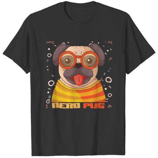Pug Dog Nerd Pet T-shirt