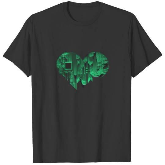 Digital Love Love Heart for Nerds or Pixel chip T-shirt
