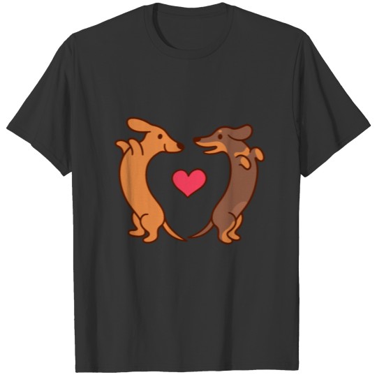 Weiner Dog Love Heart - Cute Puppy T-shirt