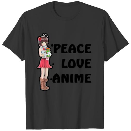 Peace Love Anime Otaku T Shirts