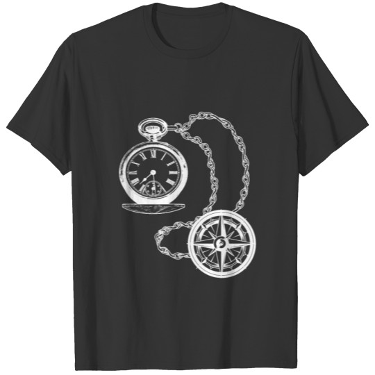 Pocket Watch Watch Time Compass Direction Old Gift T Shirts